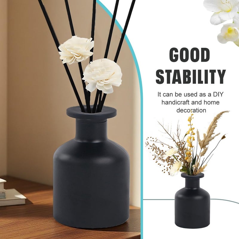 SYBL 150ml/5oz Glass Diffuser Bottles Boston Round Aroma Bottles Diffusers Vase Fragrance Accessories Use for DIY Replacement Diffuser Sets Craft Projects Wedding Party(Black) - Image 3